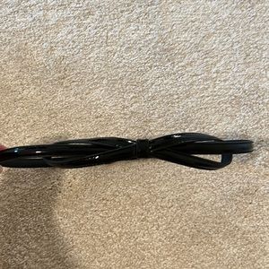 White House Black Market Black patent leather bow belt